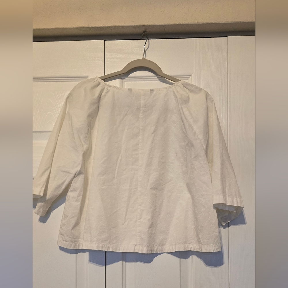 Zara cotton split-neck blouse. - image 4